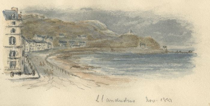 Edith M. Barratt - Llandudno Nov 1881 Watercolour