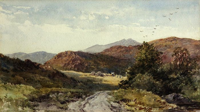 John Syer Sr (English 1815-1885) - Near Dolwyddelan Watercolour in Period Frame