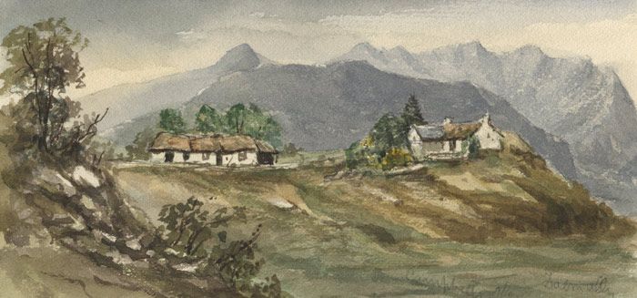 Edith M. Barratt - Campbells Slope Dalmally Scotland 1880's Watercolour