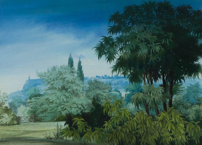 R. Constable - Mid 20th Century Gouache, The War Memorial