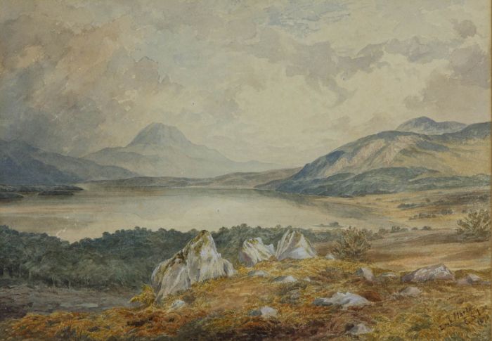 E.S. Lee - 1878 Watercolour, Loch Maree