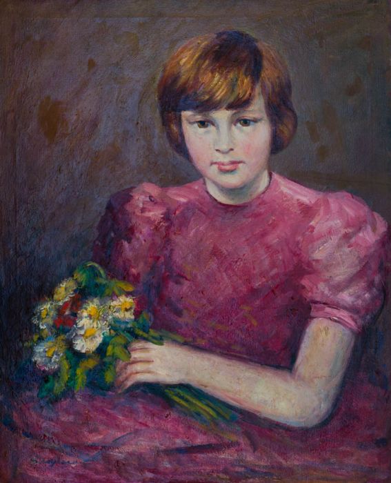 Sophia Wysocka - Mid 20th Century Oil, Portrait of a Young Girl