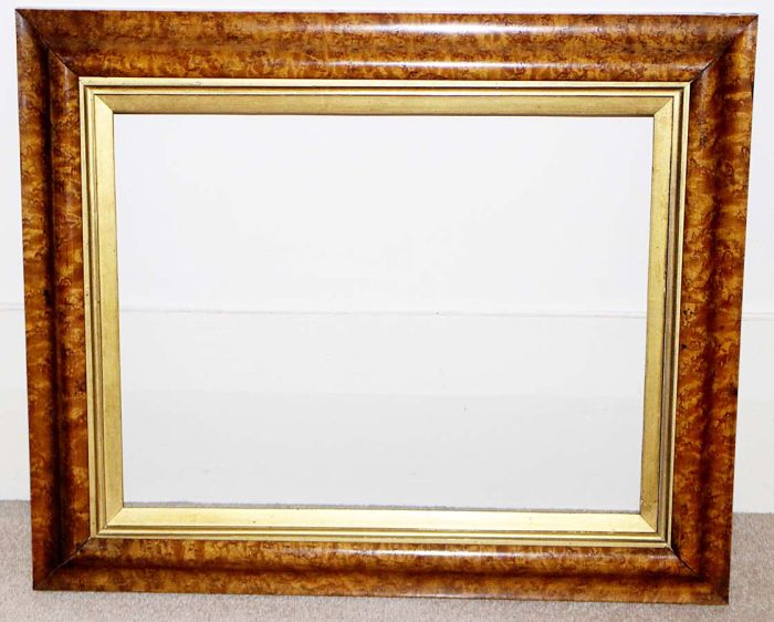 Fine Antique Bird's Eye Maple Frame with Gilt Slip