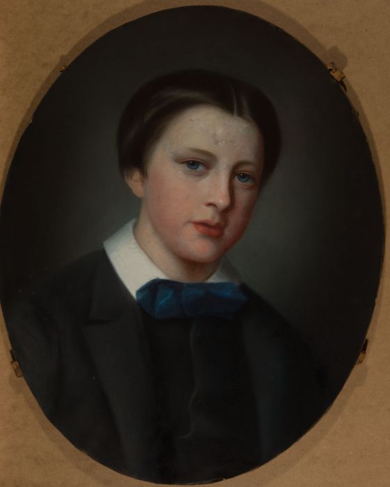 19th Century Pastel - Young Boy with Blue Tie