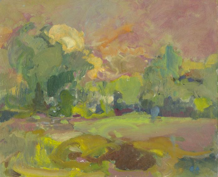 Gilbert Adams FRPS (1906-1996) - Mid 20th Century Oil, Pink Sky