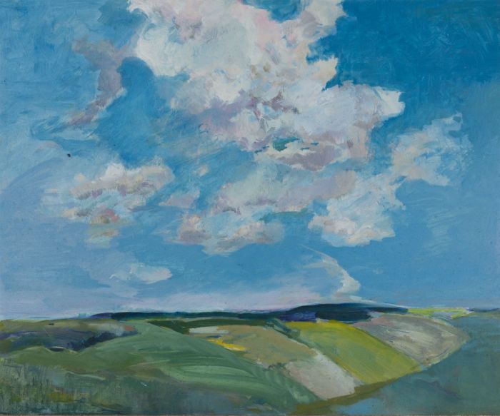 Gilbert Adams FRPS (1906-1996) - 1988 Oil, Pewsey Vale