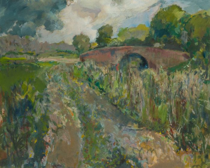 Gilbert Adams FRPS (1906-1996) - 1980 Oil, Near Little Bedwyn
