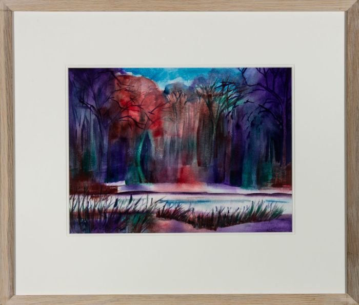 Rosalind Adams (née Thuillier) - Contemporary Watercolour, The Lake, Warnford