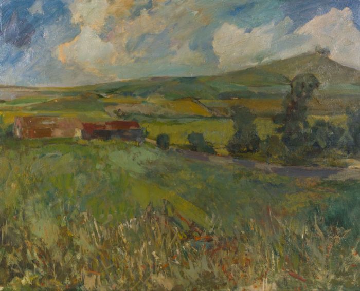 Gilbert Adams FRPS (1906-1996) - Impressionist Oil, Near Stanton St Bernard