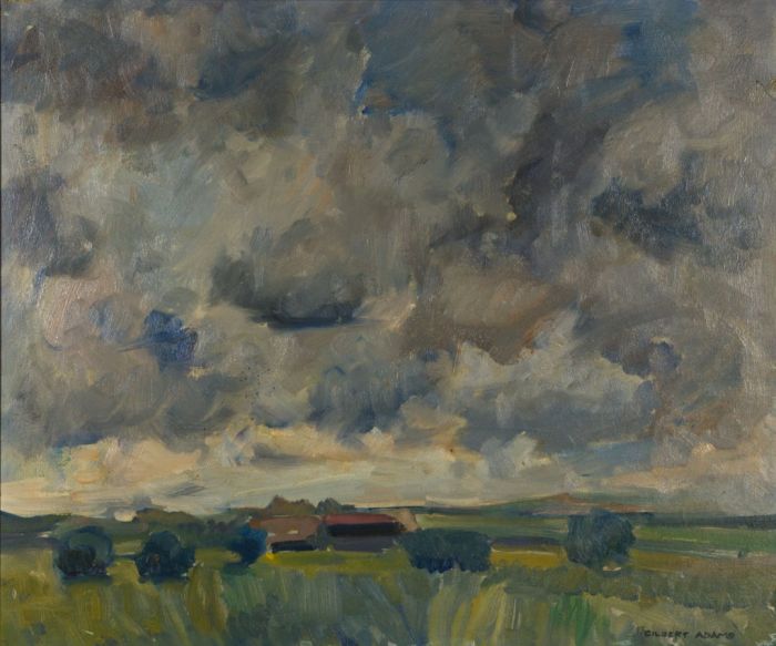 Gilbert Adams FRPS (1906-1996) - 1982 Oil, Pewsey Vale