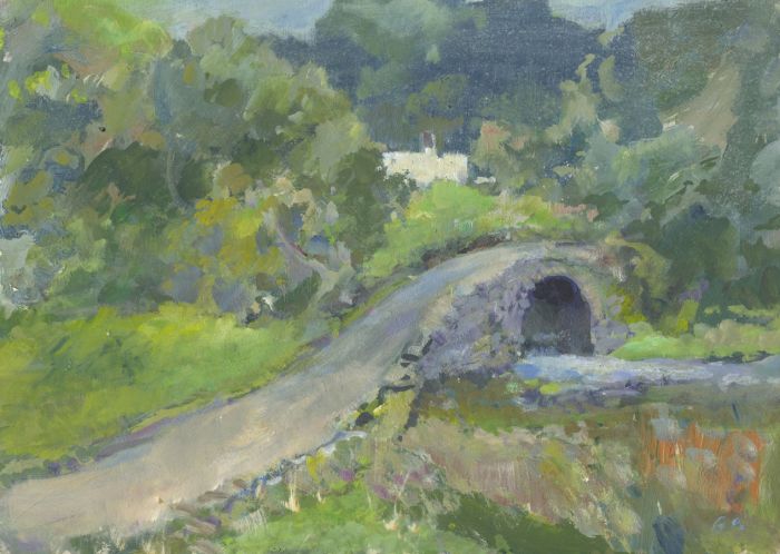 Gilbert Adams FRPS (1906-1996) - Mid 20th Century Oil, Stone Arched Bridge