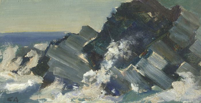 Gilbert Adams FRPS (1906-1996) - Mid 20th Century Oil, Rocky Coast