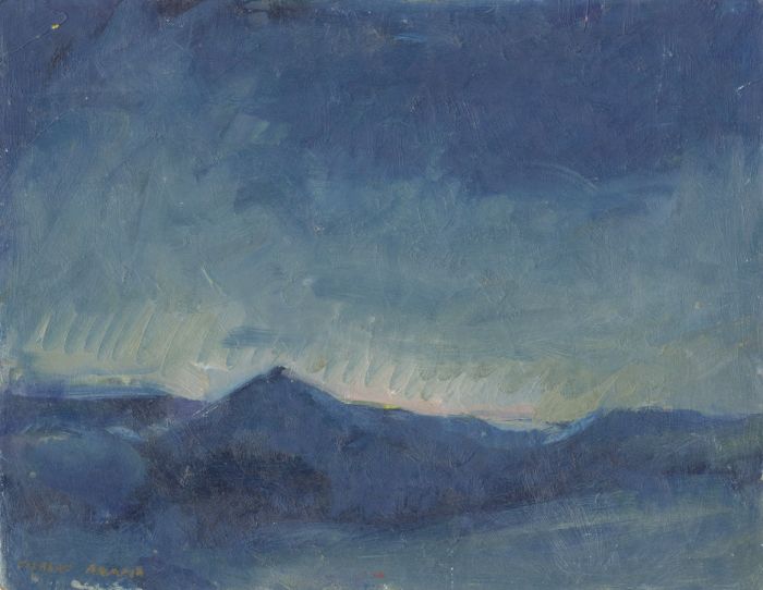 Gilbert Adams FRPS (1906-1996) - Mid 20th Century Oil, Hilltop at Dusk