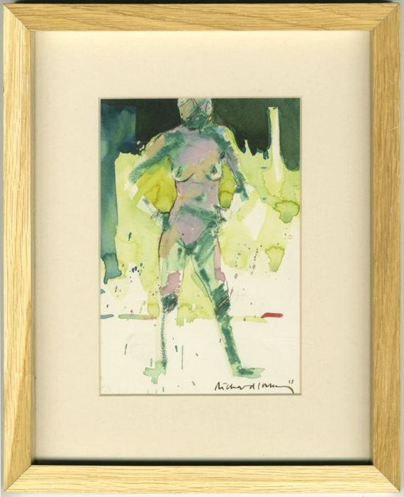 Richard J.S. Young - 2013 Mixed Media, Standing Nude in Green