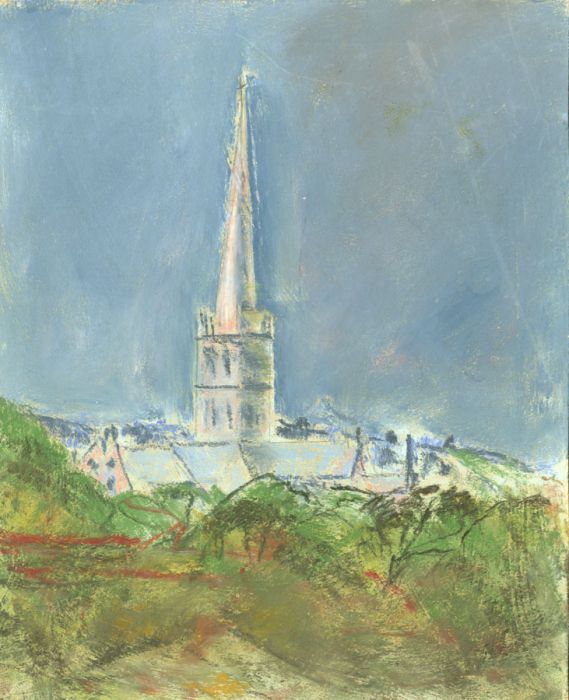 Gilbert Adams FRPS (1906-1996) - Mid 20th Century Pastel, Church View