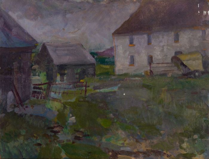 Gilbert Adams FRPS (1906-1996) - Mid 20th Century Oil, Farmyard