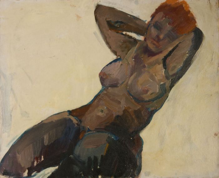Gilbert Adams FRPS (1906-1996) - Mid 20th Century Oil, Reclining Nude