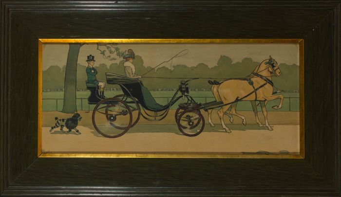 After Cecil Aldin - Mid 20th Century Lithograph, Horse and Carriage