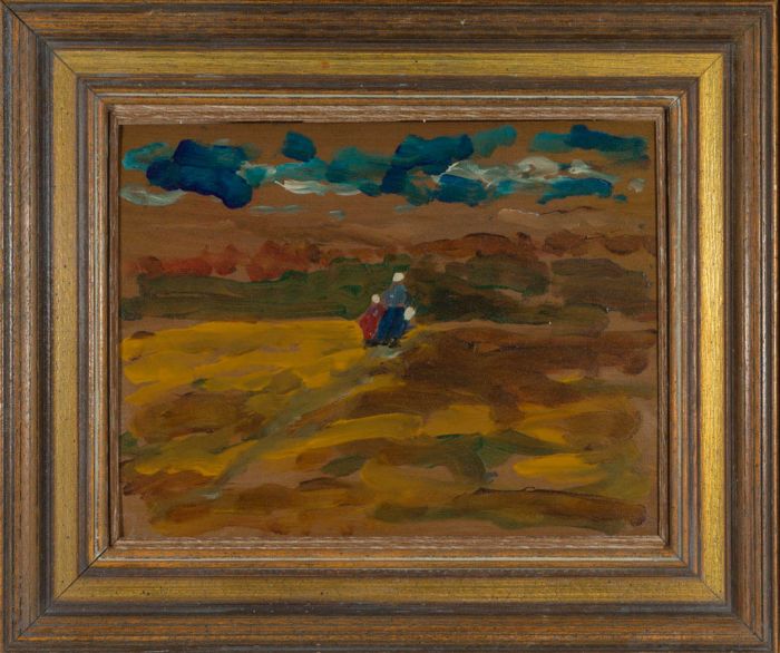 Impressionist Mid 20th Century Oil - Figures in a Landscape