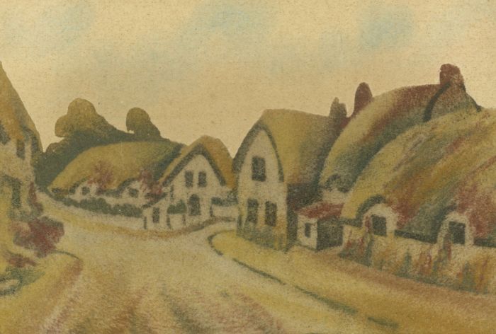Mid 20th Century Coloured Sand Art - Old Village, Shanklin, Isle of Wight