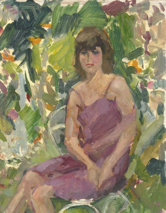 Gilbert Adams FRPS (1906-1996) - Mid 20th Century Oil, Woman in a Garden