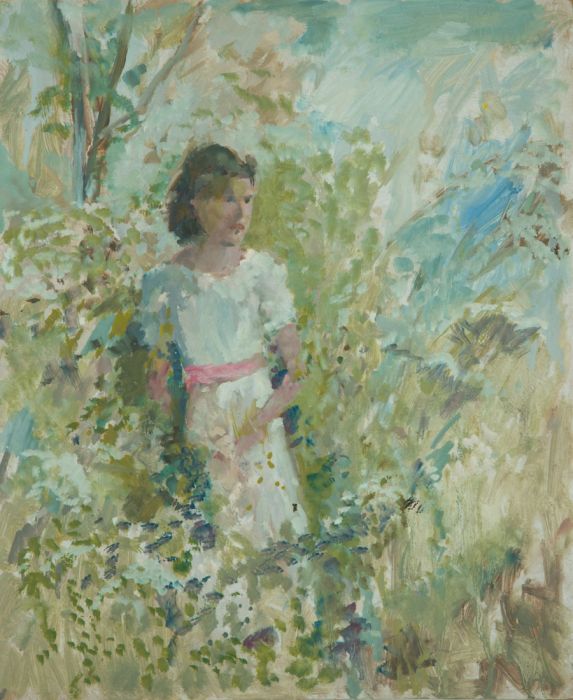 Gilbert Adams FRPS (1906-1996) - Mid 20th Century Oil, Portrait of a Girl