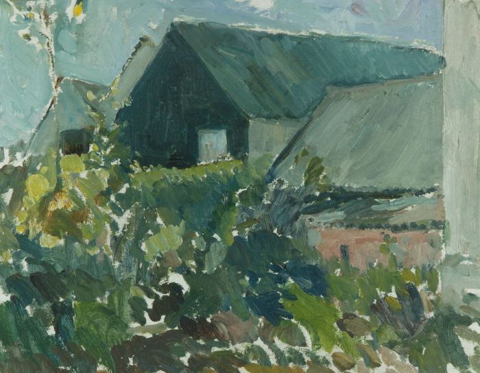 Gilbert Adams FRPS (1906-1996) - Mid 20th Century Oil, Farm Buildings