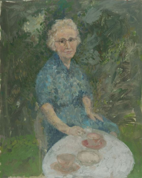 Gilbert Adams FRPS (1906-1996) - Mid 20th Century Oil, Woman in a Garden