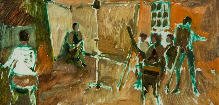 Gilbert Adams FRPS (1906-1996) - Mid 20th Century Oil, Life Drawing