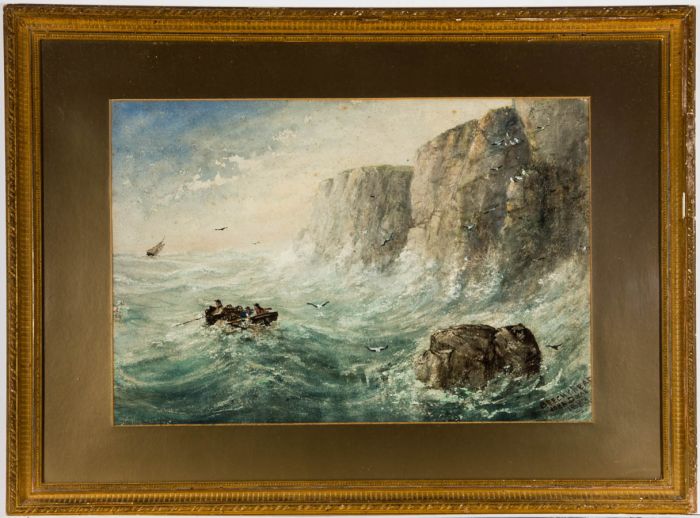 John Dixon - Large 1883 Watercolour, Beachy Head