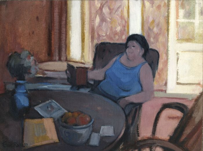 Eric Rolfe - 1997 Oil, Portrait of a Woman Reading