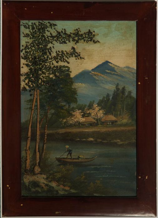Japanese Early 20th Century Oil - Fisherman