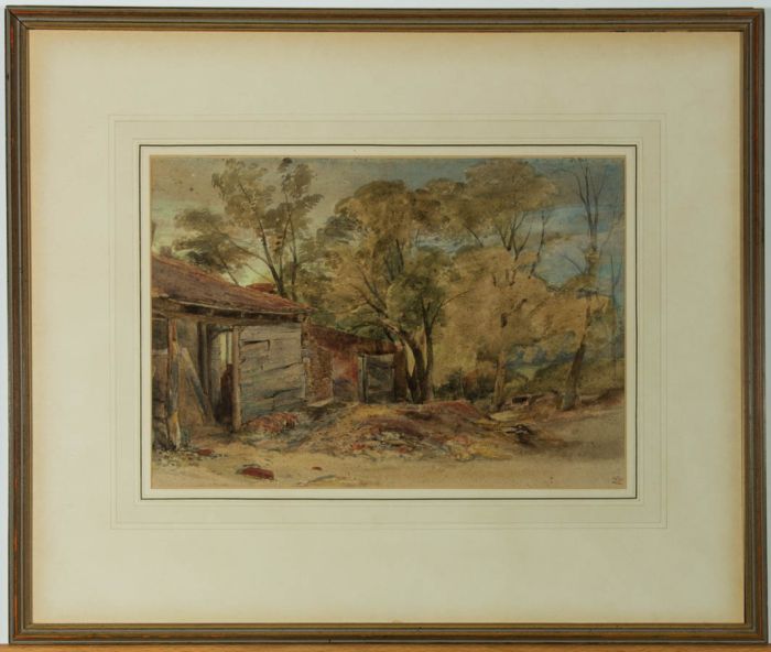 William Leighton Leitch - Mid 19th Century Watercolour, Barn at Hatfield, Herts