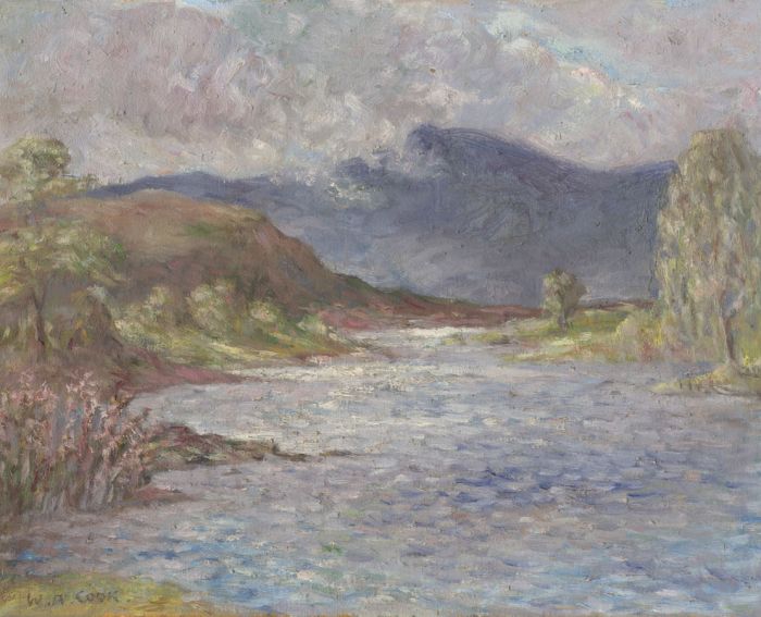 Winifred A. Cook - Mid 20th Century Oil, The River Greta, Keswick