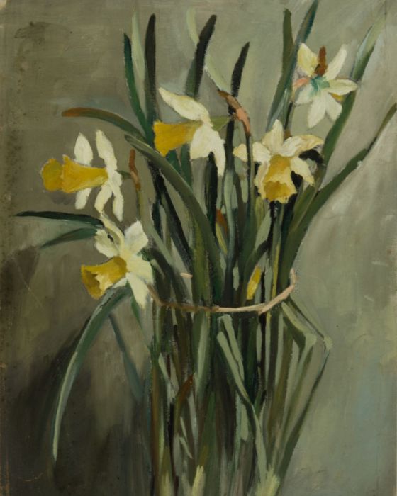 Mary Cecilia Crompton - Contemporary Oil, Daffodils
