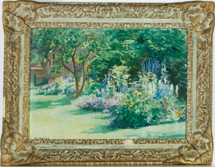 Madge C. Fawkes (1881-1932) - 20th Century Oil, An English Garden in Summer