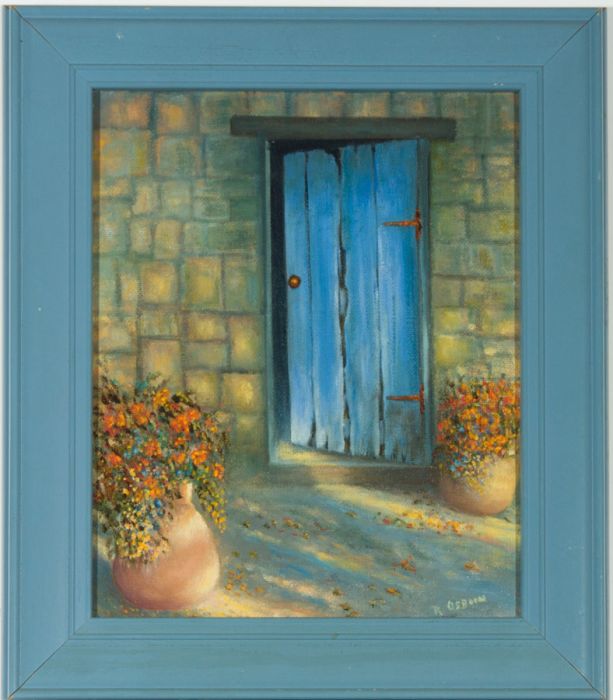 Ruth Osborn - Mid 20th Century Oil, The Old Blue Door
