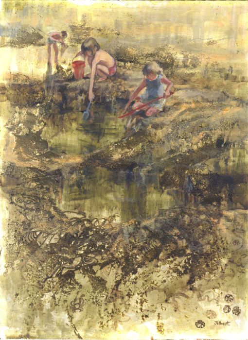 Wendy Jelbert - Signed Mid 20th Century Mixed Media, Rock Pools