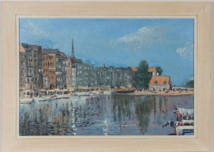 R. de V. - Impressionist 2006 Oil, Honfleur Harbourside