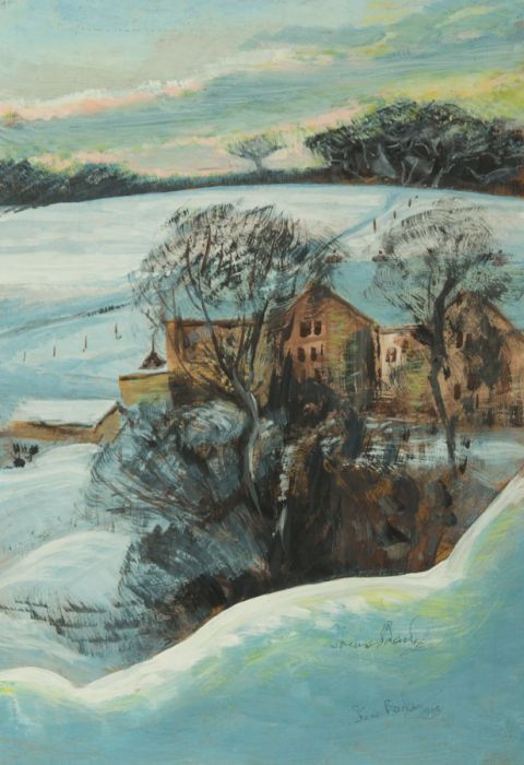 Irene Bache (1901-1999) - 1969 Oil, Snow in the Country