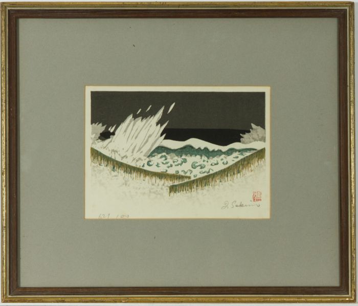 Jun'ichirô Sekino (1914-1988) - Limited Edition Japanese Woodcut, Waves