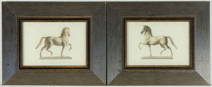 Pair of Small Framed Early 20th Century Lithographs - Cavallo