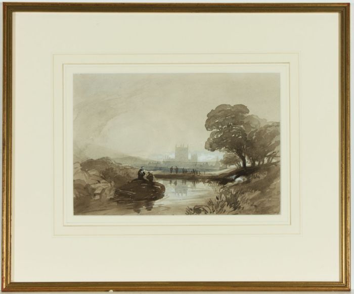 Attributed to Sir Walter Blunt - 19th Century India Ink, River Landscape