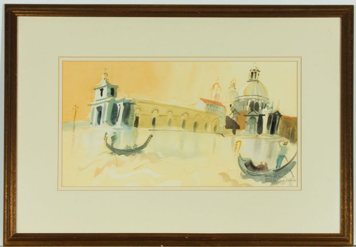 Ian Weatherhead (b.1932) - Signed Watercolour, Giudecca and Salute, Venice