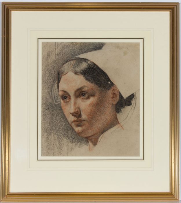 John Barnes Grahame - 1864 Pastel, Breton Girl
