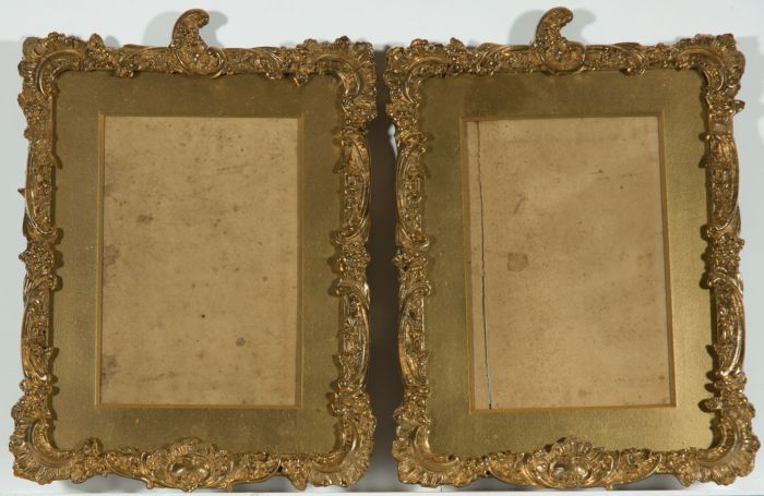 Pair of Small Mid 20th Century Ornate Gilt Frames