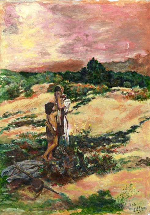 L.E. Evans after Jean Charles Cuzin - 1986 Oil, Ishmael