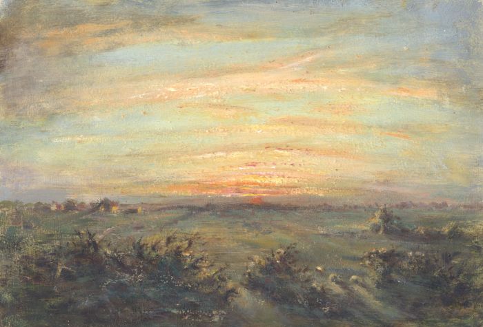 Bernard H. Wiles (1883-1966) - Signed Oil, Sunset over a Landscape