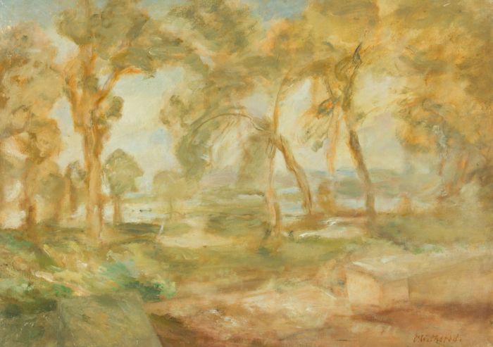 Vernon Wethered (1865 - 1952) - Signed 1941 Oil, Milton Ernest Hall