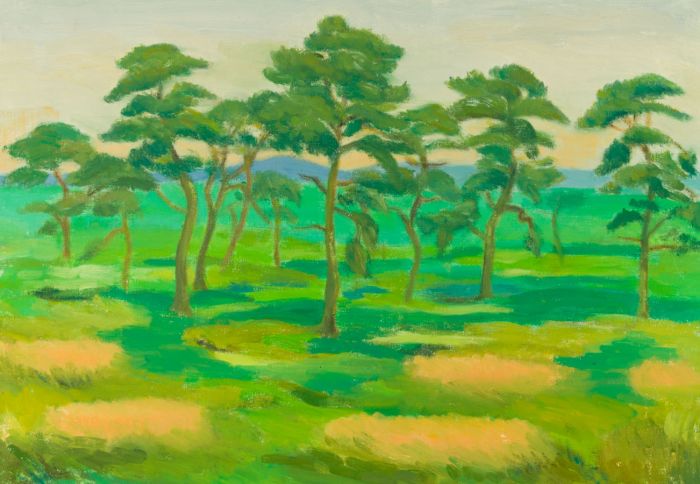 Maud Llewellyn Wethered (1898-1990) - 1967 Oil, Pine Trees Holkham
